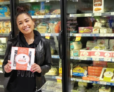 Lorelyn Martin with her desserts in a grocery store